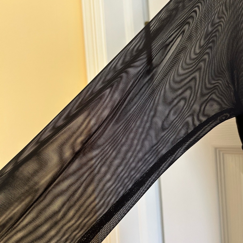 By Tadodi black long shear sleeve and low cut neck line - Picture 3 of 5